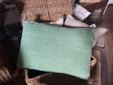 Cuscino ORIENT Verde/lino Naturale