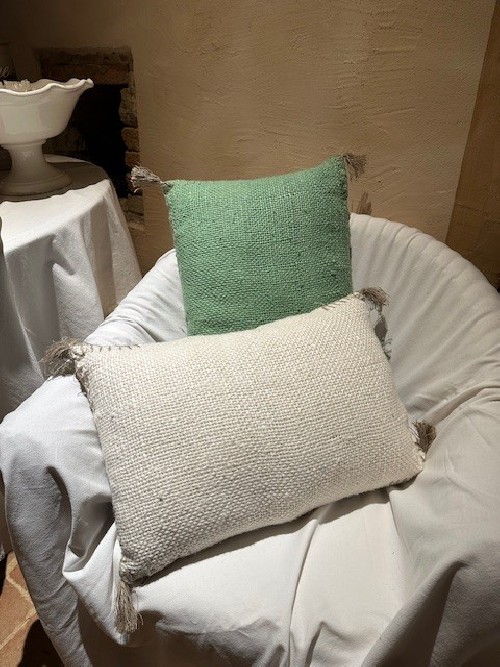 Cuscino ORIENT  bianco/lino naturale
