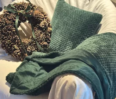 Plaid Foret e cuscino in velluto , set