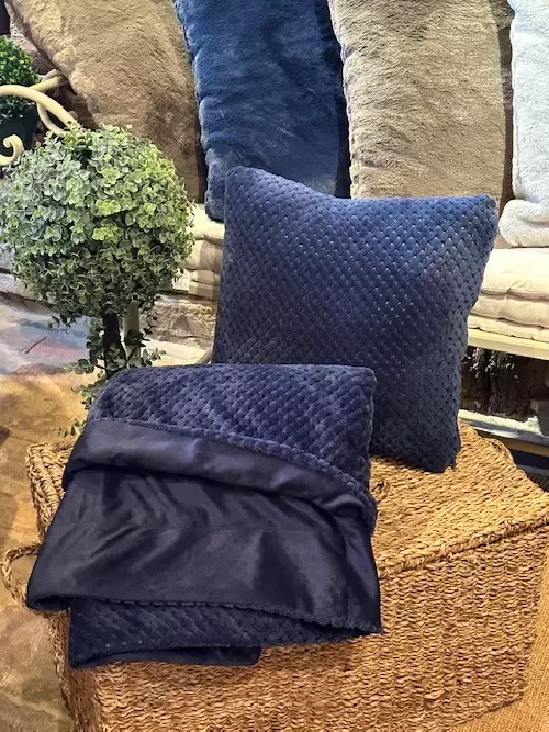 Plaid  Blue  Marine  , 130x170cm